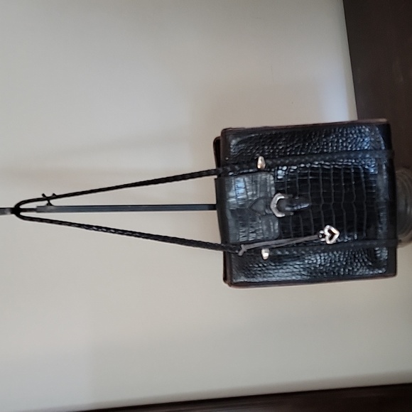 Brighton Brown Croc Leather Shoulder Bag - Picture 4 of 15